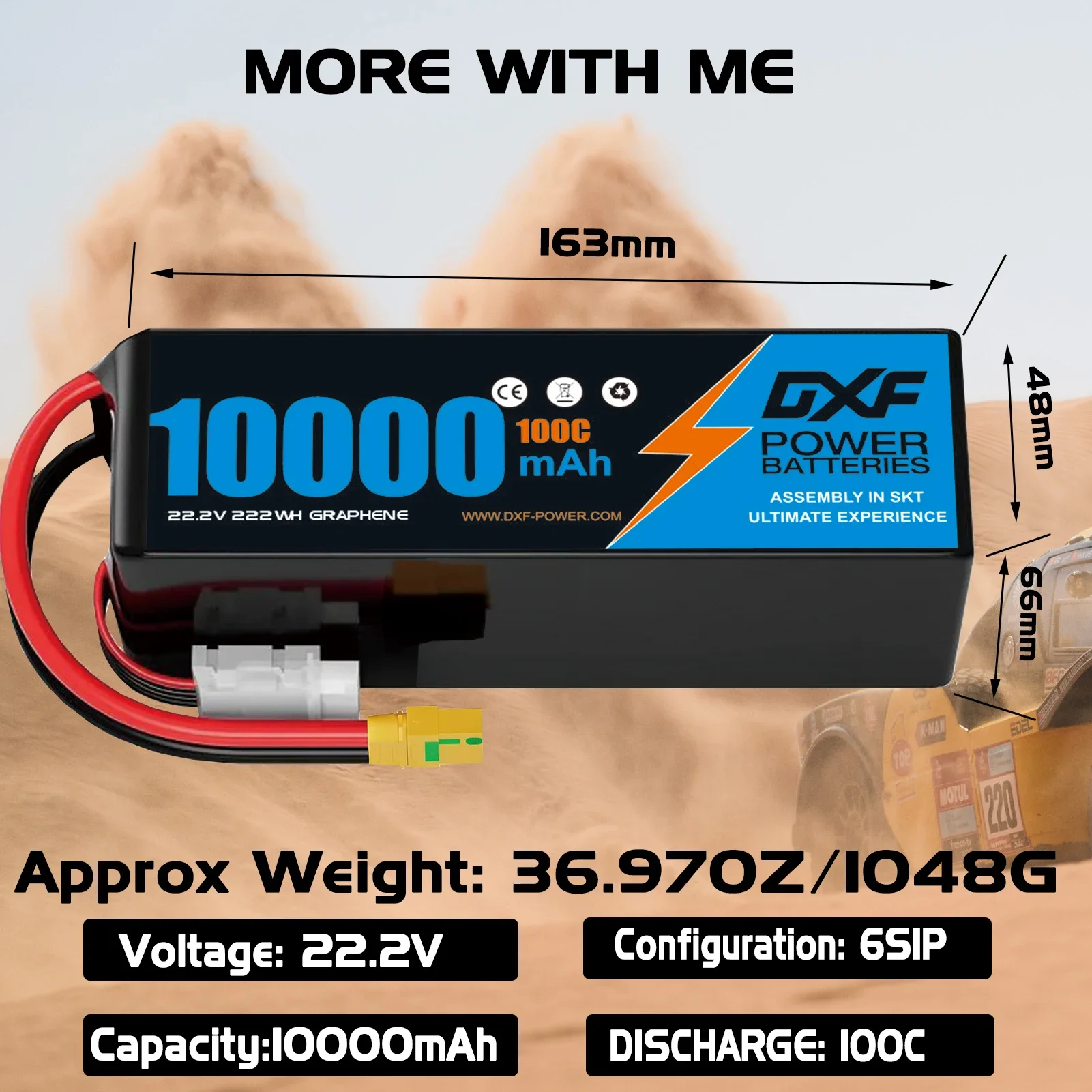 DXF 6S Lipo Battery 10000mAh 2 - 6S Lipo Battery 22.2V 5000Mah recension och pris