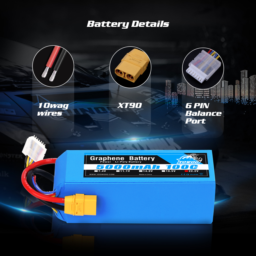 Yowoo Graphene Lipo Battery 6S - 6S Lipo Battery 22.2V 5000Mah recension och pris