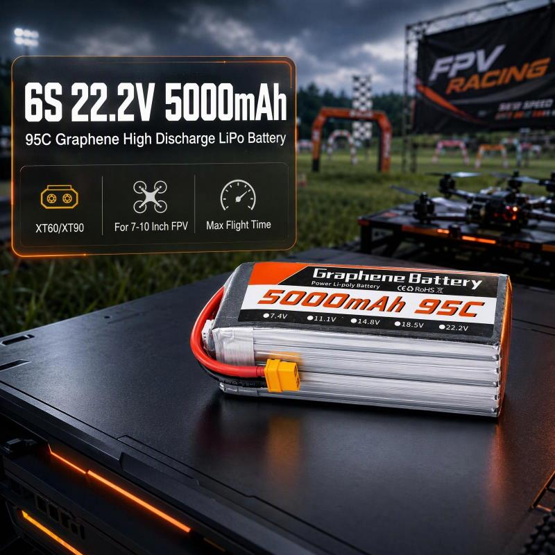 6S 22.2V 5000mAh 95C Graphene  - 6S Lipo Battery 22.2V 5000Mah recension och pris